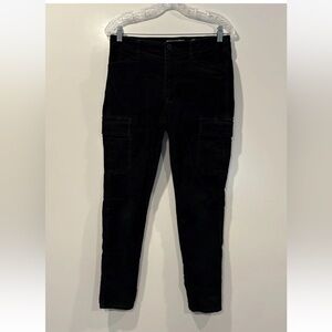 VINCE Womens Black Cargo Corduroy Mid-Rise Stretch Jeans Pant Trouser Size 6